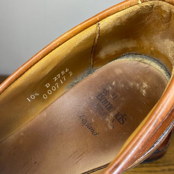 Allen Edmonds Leyland Woven Brown Penny Loafers Split Toe Leather Shoes 10.5 D - Picture 7 of 7